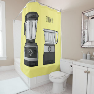 Rideaux De Douche Illustration du processeur et du mixeur alimentair