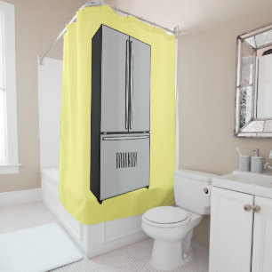 Rideaux De Douche Illustration du réfrigérateur de porte française