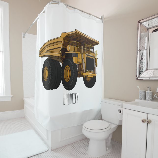 Rideaux De Douche Illustration d'un camion à grande échelle (En situation)
