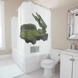 Rideaux De Douche Illustration d'un camion de missiles militaires