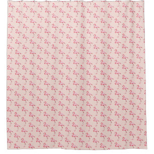Rideaux De Douche Illustration Flamant rose rose Motif tropical Past