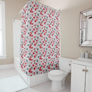Rideaux De Douche Illustration florale, fleurs sauvages abstraits, m