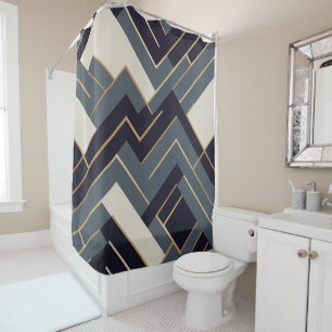 Rideaux De Douche Illustration géométrique en or