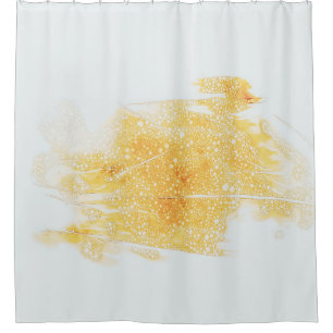 Rideaux De Douche Illustration jaune et blanche