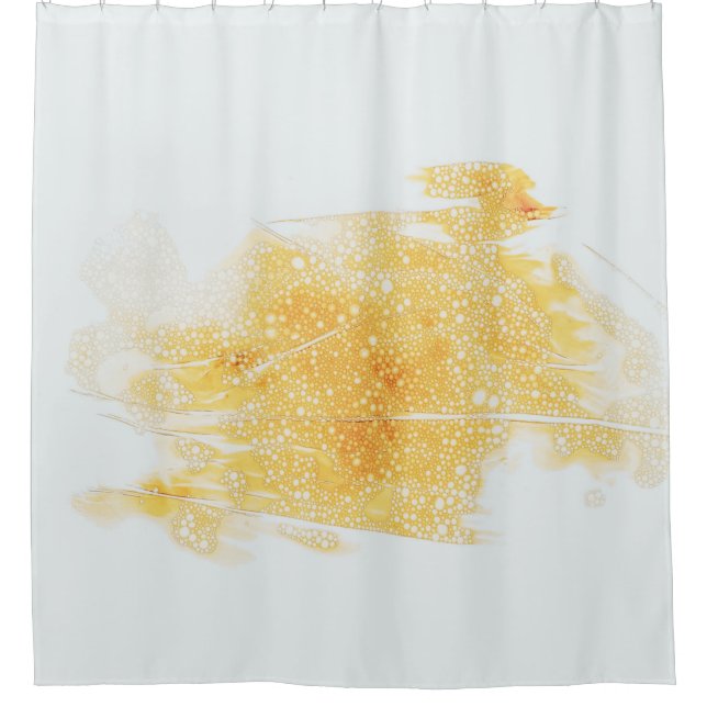 Rideaux De Douche Illustration jaune et blanche (Devant)