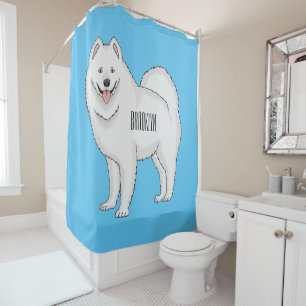 Rideaux De Douche Illustration Samoyed dog