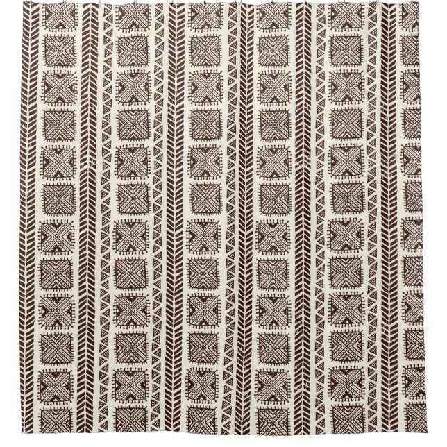 Rideaux De Douche Illustration tribal ethnique sans couture dessinée (Devant)