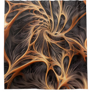Rideaux De Douche Image Abstraite - 3D Fractal, art numérique, braun