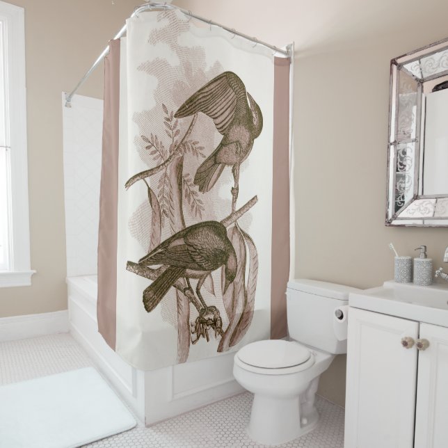 Rideaux De Douche Image de Merles Corbeaux (En situation)
