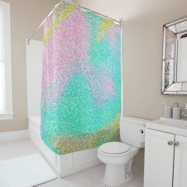 Rideaux De Douche Image holographique de la Parties scintillant d'im (En situation)