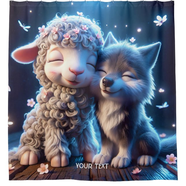 Rideaux De Douche Imaginaire Bébés mignons Loup mouton (Devant)