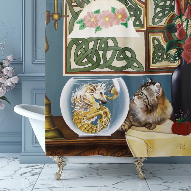 Rideaux De Douche Imaginaire Cheval de Mer de Chat (Créateur téléchargé)