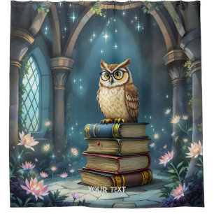 Rideaux De Douche Imaginaire Cute Owl Glasses Livres