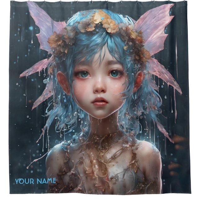 Rideaux De Douche Imaginaire Cute Rainy Forest Fairy (Devant)