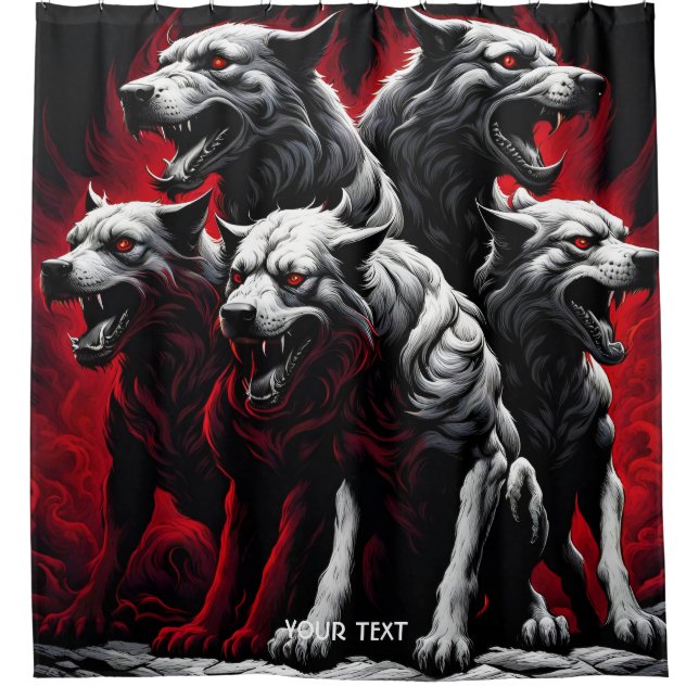 Rideaux De Douche Imaginaire Cute Vivid Lithographie gothique Hounds (Devant)