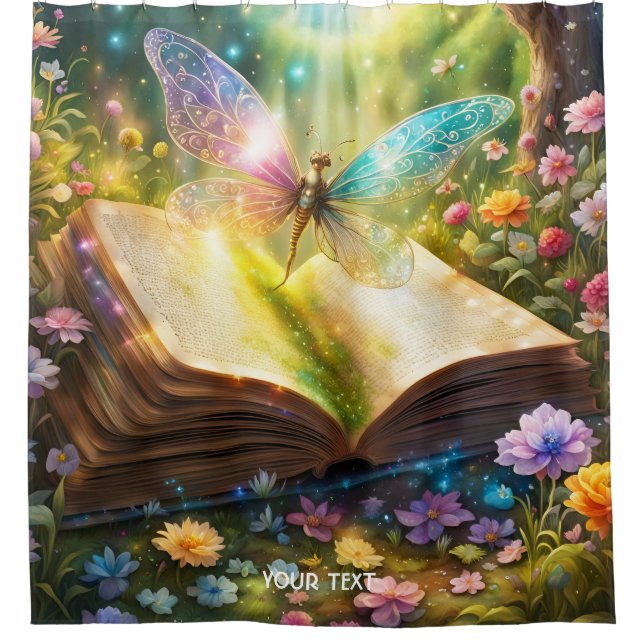Rideaux De Douche Imaginaire Cute Vivid Papillon Livre Forêt (Devant)