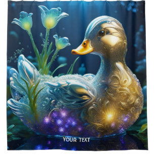 Rideaux De Douche Imaginaire Cute Vivid Verre Fleurs de canard