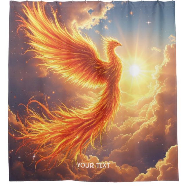 Rideaux De Douche Imaginaire Flamme mignonne Phoenix augmente (Devant)