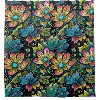 Rideaux De Douche Imaginaire floral dynamique