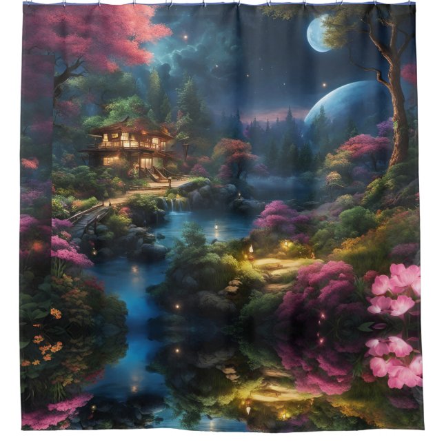 Rideaux De Douche Imaginaire Maison et jardin (Devant)