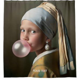 Rideaux De Douche Imaginaire mignon bulle rose gomme