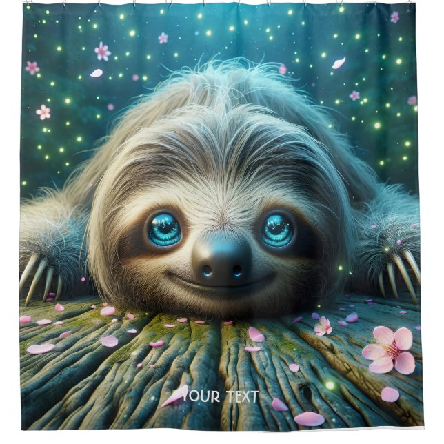 Rideaux De Douche Imaginaire mignon, Jetant Sloth (Devant)