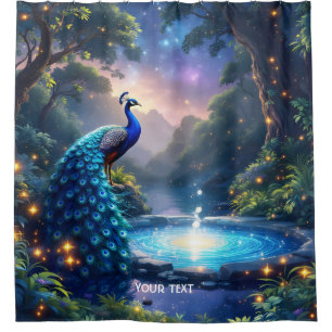 Rideaux De Douche Imaginaire mignon Nuit Poudre Peacock