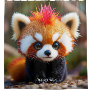 Rideaux De Douche Imaginaire mignon Panda Red Hai