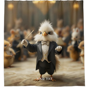 Rideaux De Douche Imaginaire Mignonne Oiseau Conduit Orchestre