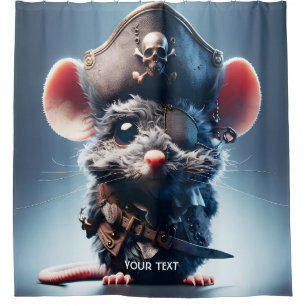 Rideaux De Douche Imaginaire mignonne souris Pirate Casquette