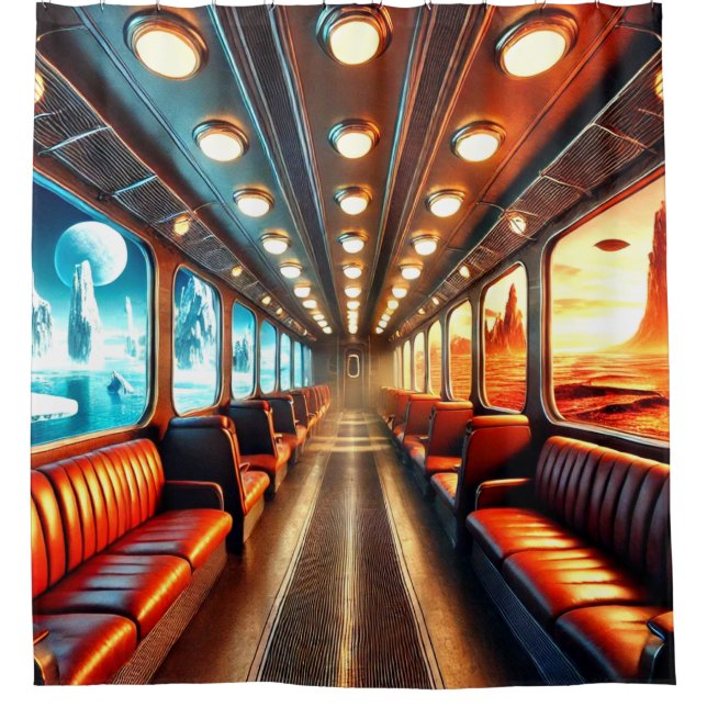 Rideaux De Douche Imaginaire Train Art (Devant)