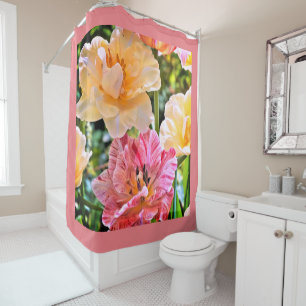 RIDEAUX DE DOUCHE IMMENSE JARDIN FLEURI