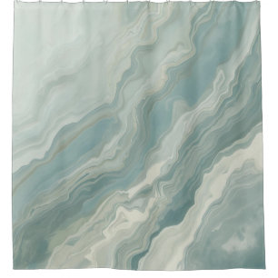 Rideaux De Douche Impression Abstraite Aqua Bleu Sarcelle Vert Sage