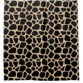 Rideaux De Douche Impression de girafe Brown noire