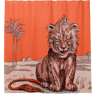 Rideaux De Douche impression de lion souriant