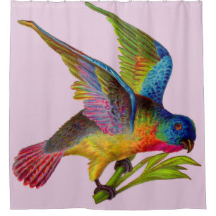 Rideaux De Douche Impression d'oiseau victorien ultra coloré