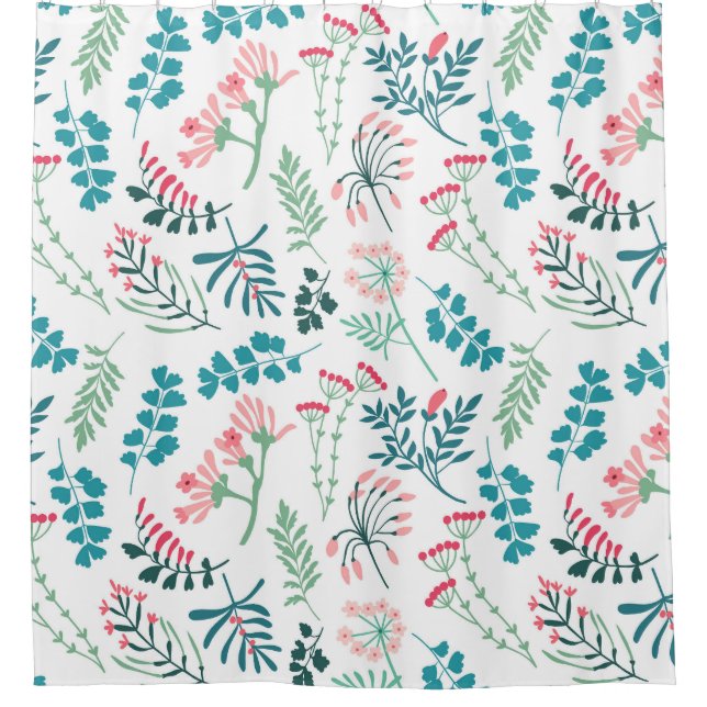 Rideaux De Douche Impression florale moderne (Devant)