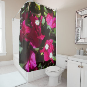Rideaux De Douche Impression florale tropicale, ambiance rétro