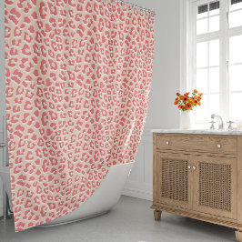 Rideaux De Douche Impression léopard corail blanc