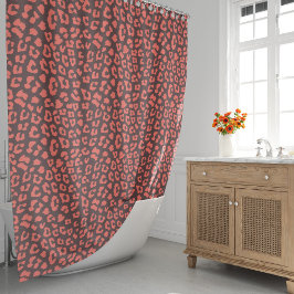 Rideaux De Douche Impression léopard marron corail