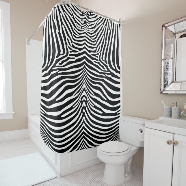 Rideaux De Douche Imprimé animalier zèbre (En situation)