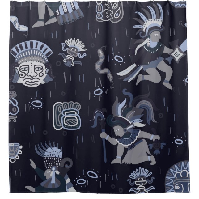 Rideaux De Douche Incas motif graphique de conception transparente (Devant)