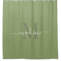 Initiale et nom personnalisable Deep Sage Green