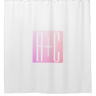 Rideaux De Douche Initiales de couple Gradation rose subtile