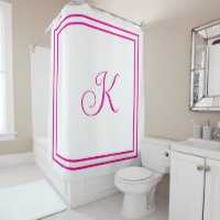 Initiales de monogramme rose chaud blanc personnal
