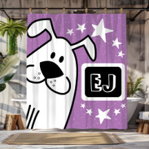 Initiales personnalisées Chien noir et blanc