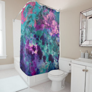 Rideaux De Douche Inky Watercolor Abstract