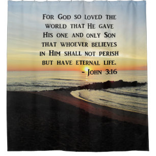 RIDEAUX DE DOUCHE INSPIRING JOHN 3:16 CONCEPTION DE PHOTO DE LEVER