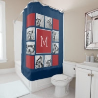 Instagram Photo Collage Monogrammes - Marine Rouge