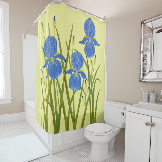Rideaux De Douche Iris bleus (En situation)